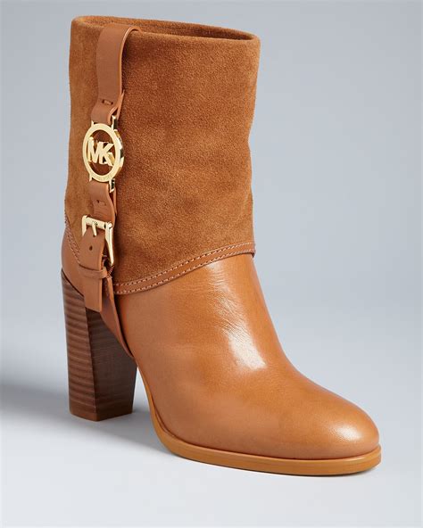 michael kors bootie leather brown|Michael Kors boots high heel.